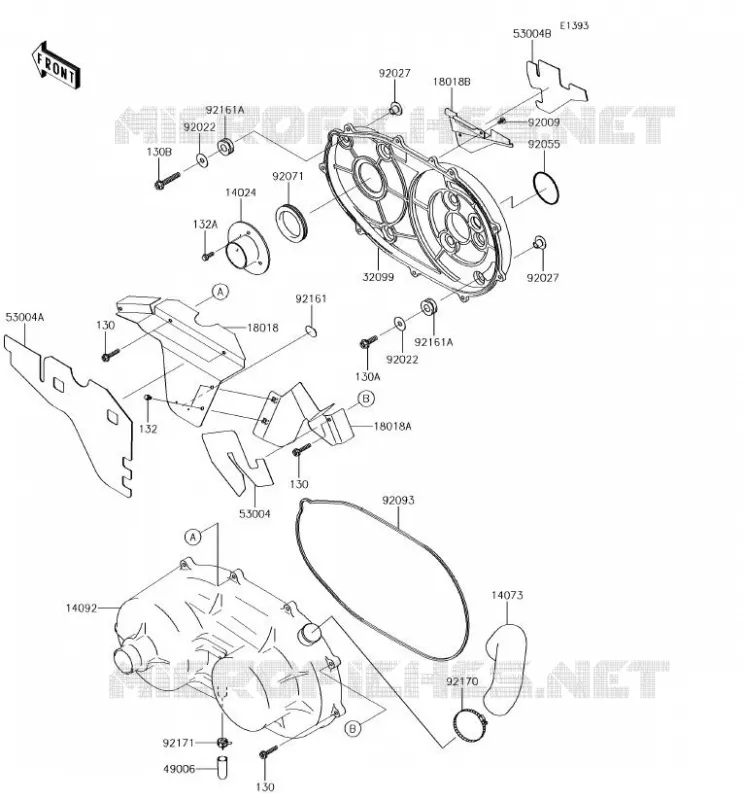 COUVERCLE CONVERTISSEUR Kawasaki SSV 620 2018 MULE 4000 TRANS  KAF620WJF