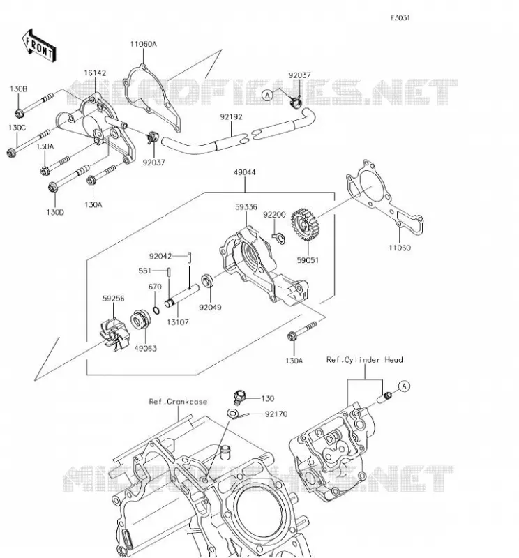 POMPE &Agrave; EAU Kawasaki SSV 620 2018 MULE 4000 TRANS  KAF620WJF