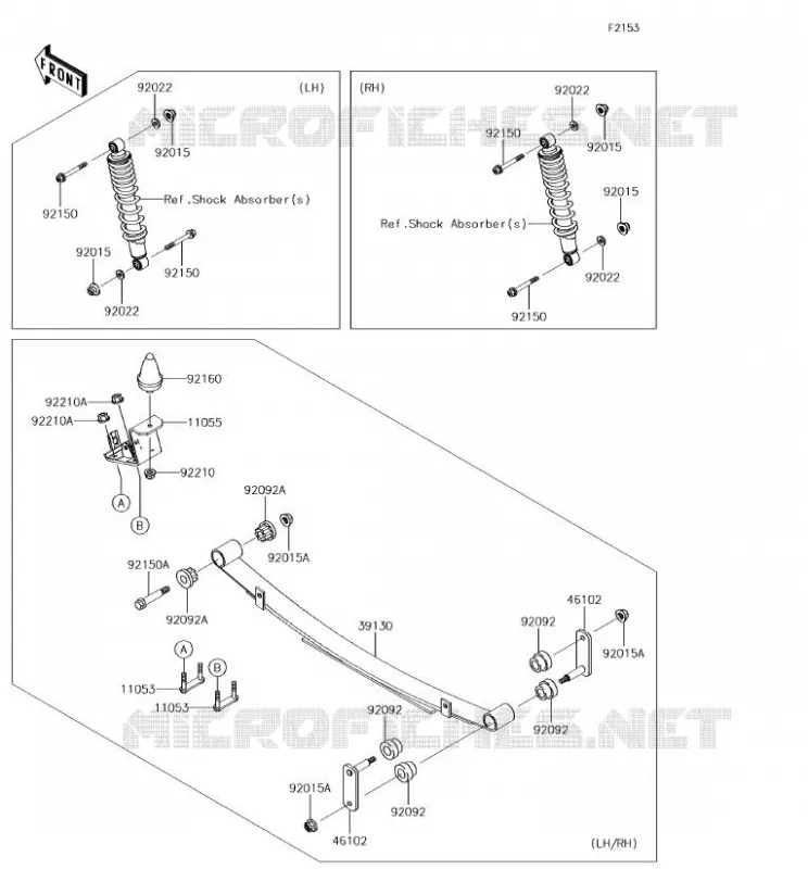SUSPENSION ARRI&Egrave;RE Kawasaki SSV 620 2018 MULE 4000 TRANS  KAF620WJF