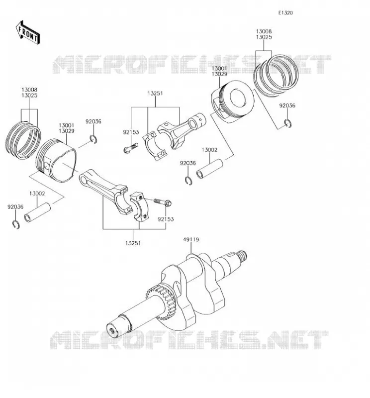 VILEBREQUIN/PISTON Kawasaki SSV 620 2018 MULE 4000 TRANS  KAF620WJF