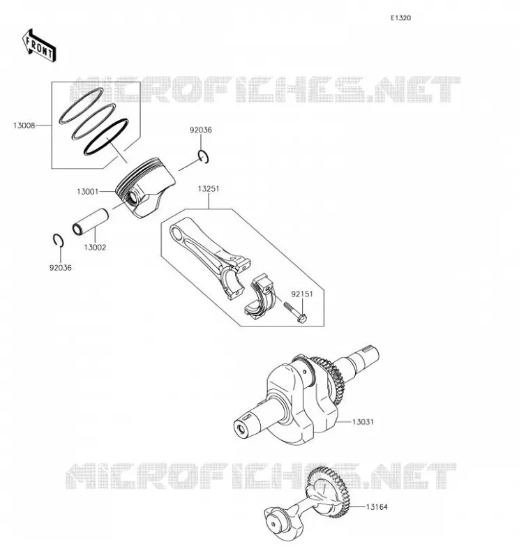 VILEBREQUIN/PISTON Kawasaki SSV 400 2018 MULE SX  KAF400NJF