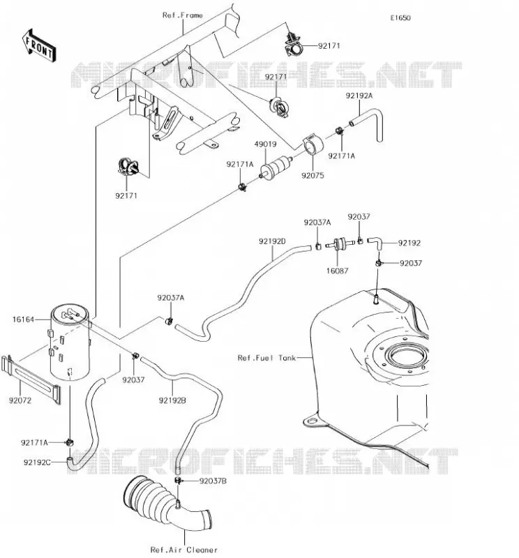 SYSTEME D'EVAPORATION CARBURANT Kawasaki SSV 400 2018 MULE SX  KAF400MJF