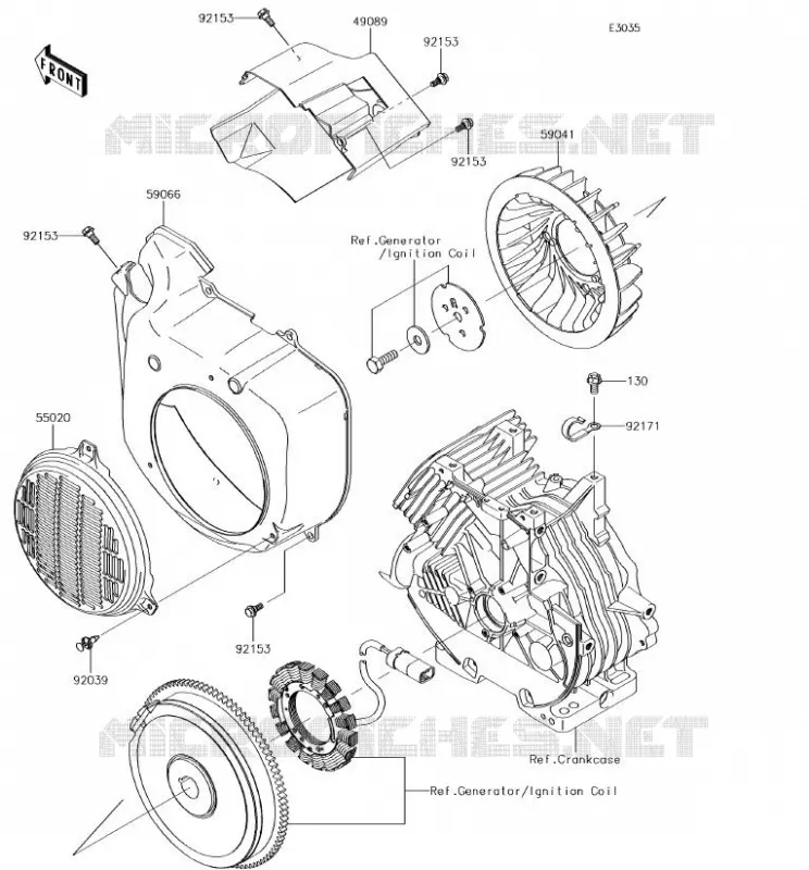 REFROIDISSEMENT Kawasaki SSV 400 2018 MULE SX 4X4  KAF400HJF