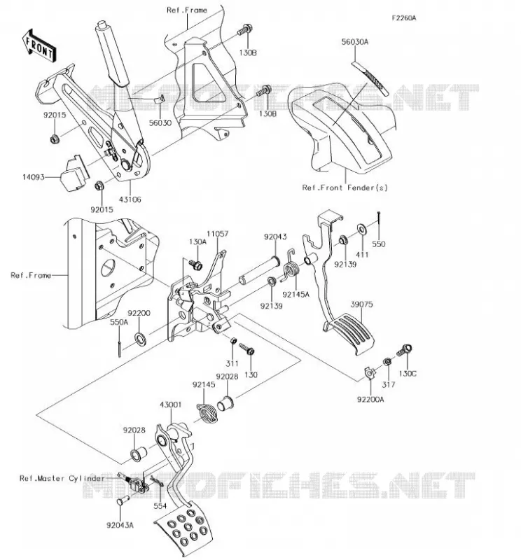 PEDALE DE FREIN Kawasaki SSV 1000 2018 MULE PRO-DX  KAF1000EJF