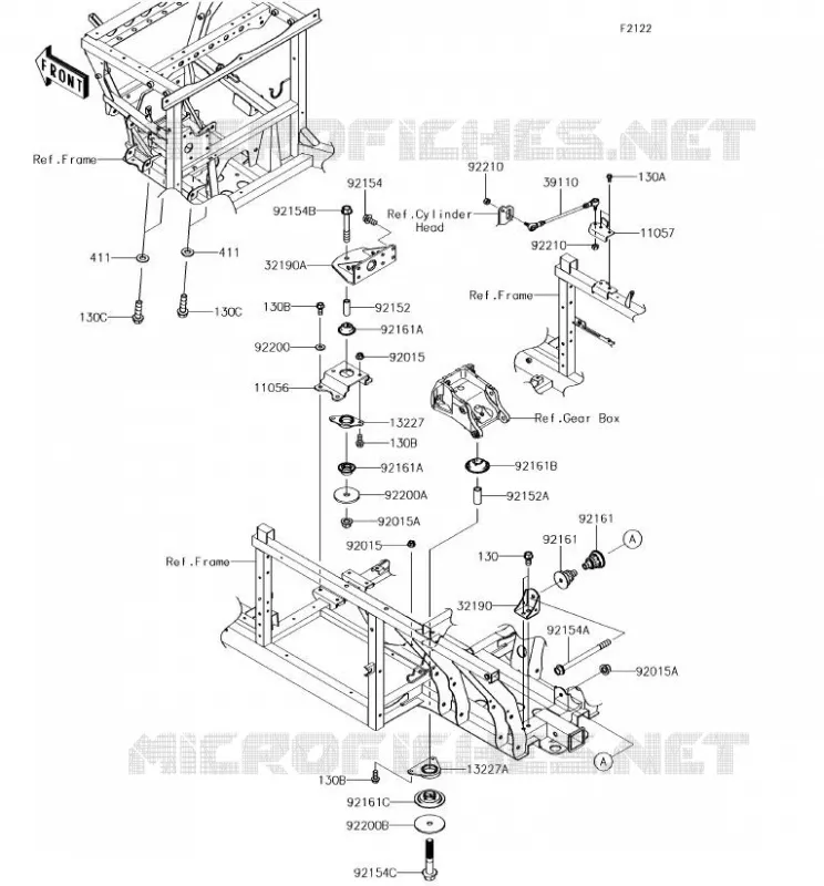 SUPPORT MOTEUR Kawasaki SSV 1000 2018 MULE PRO-DXT  KAF1000BJF