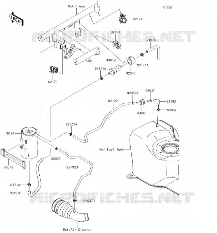 SYSTEME D'EVAPORATION CARBURANT Kawasaki SSV 400 2018 MULE SX  KAF400LJF
