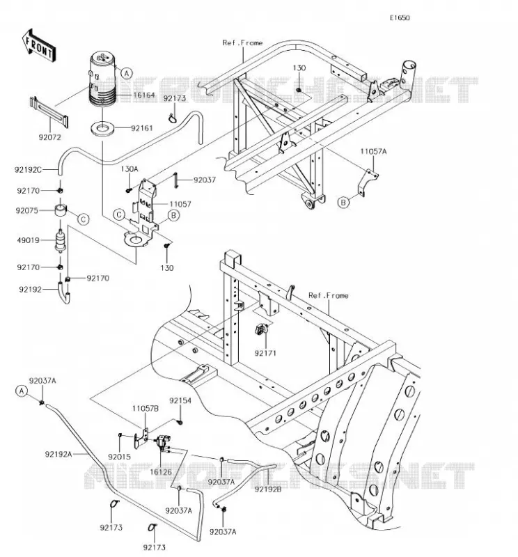 SYSTEME D'EVAPORATION CARBURANT(CA) Kawasaki SSV 820 2018 MULE PRO-FXT  KAF820AJF