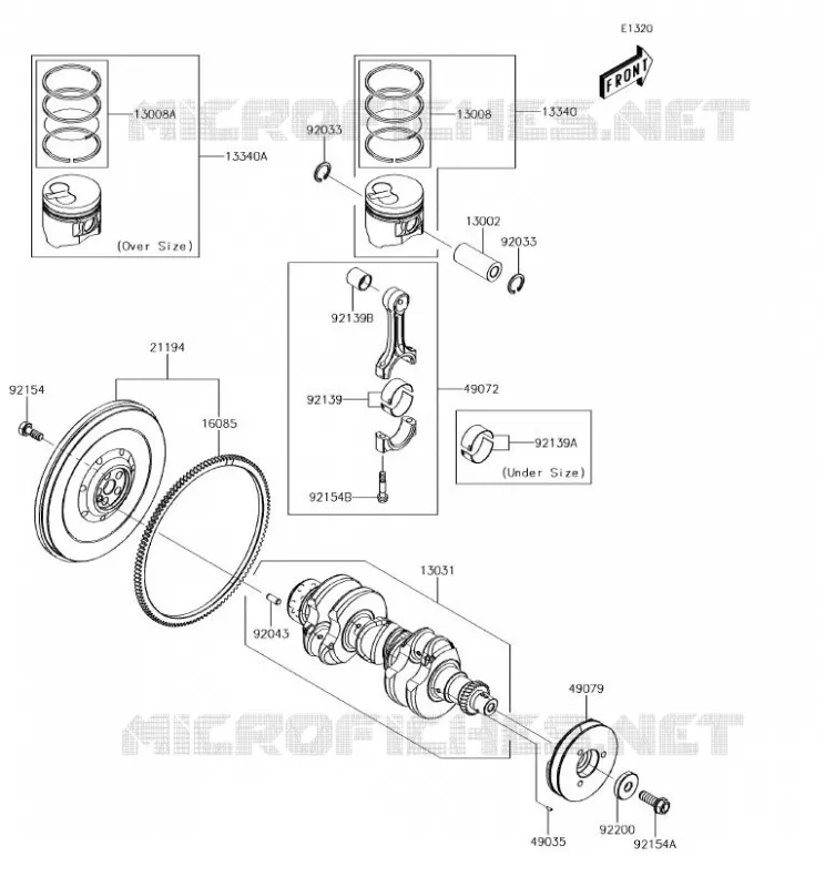 VILEBREQUIN/PISTON Kawasaki SSV 1000 2018 MULE PRO-DXT  KAF1000AJF