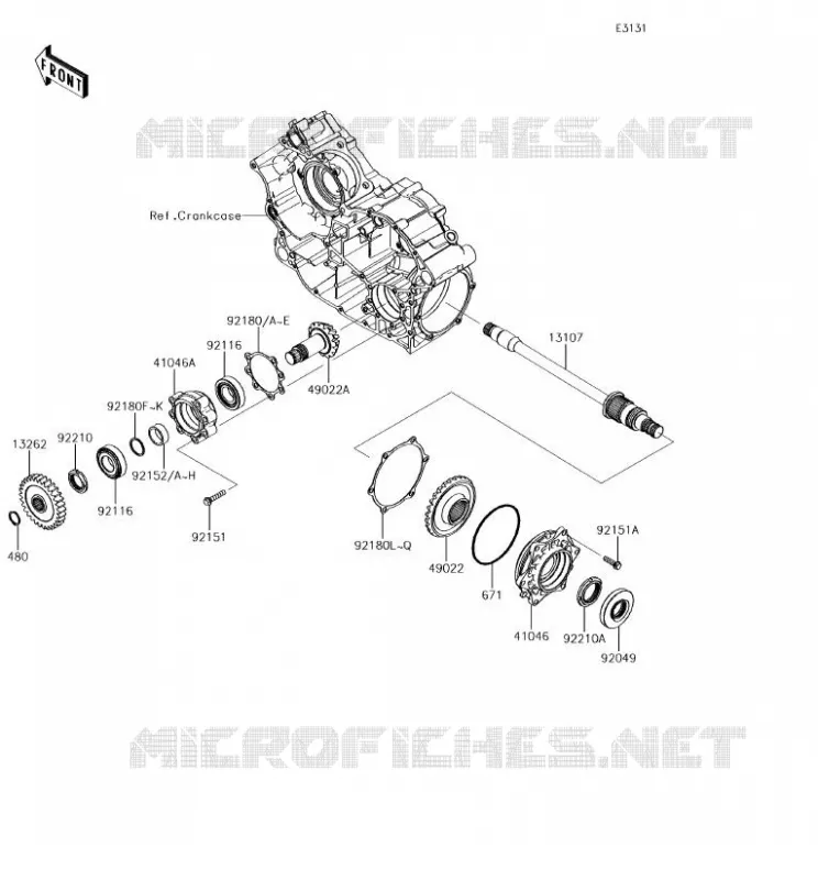 PIGNON CONIQUE AVANT Kawasaki SSV 800 2018 TERYX 4  KRT800HJF