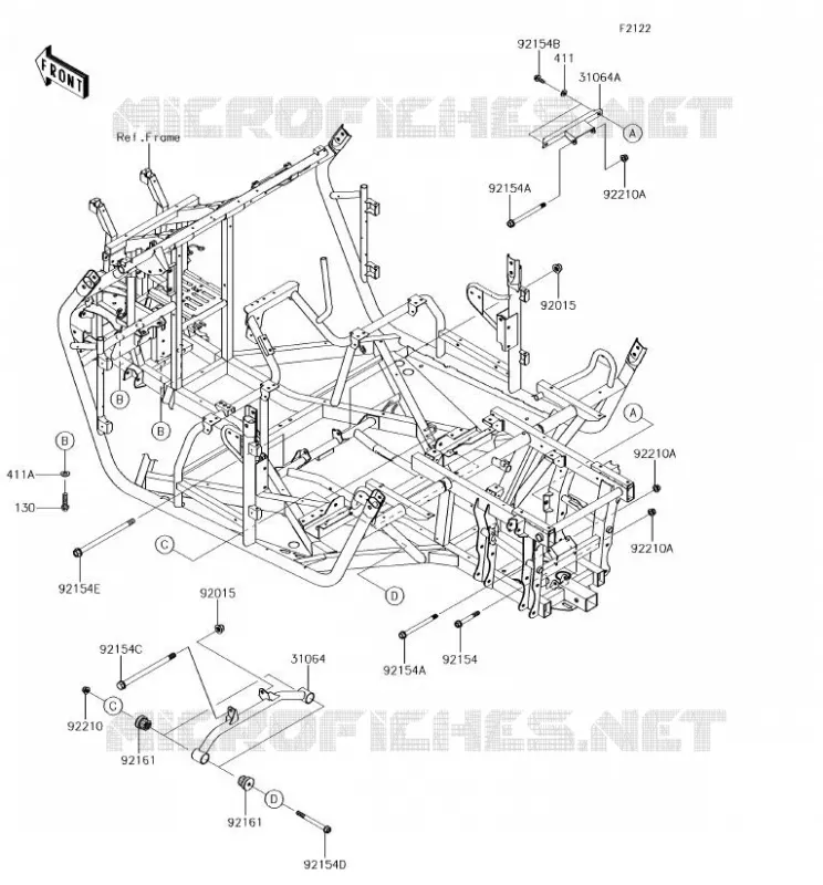SUPPORT MOTEUR Kawasaki SSV 800 2018 TERYX 4  KRT800GJF