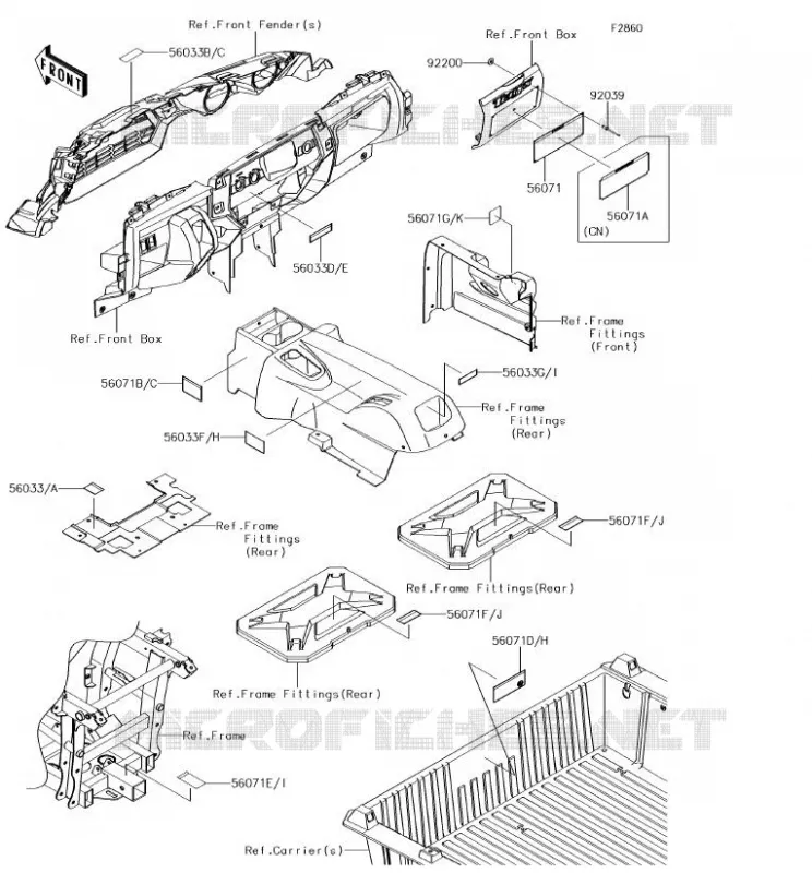 LABEL Kawasaki SSV 800 2018 TERYX  KRF800HJF