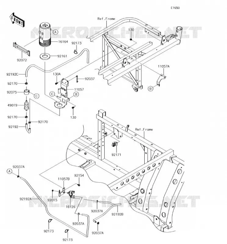 SYSTEME D'EVAPORATION CARBURANT(CA) Kawasaki SSV 820 2018 MULE PRO-FXT  KAF820BJF