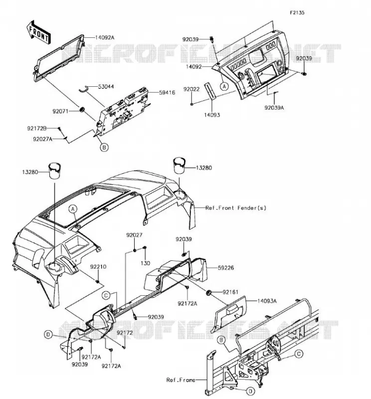 BOITE AVANT Kawasaki SSV 820 2018 MULE PRO-FX  KAF820EJF