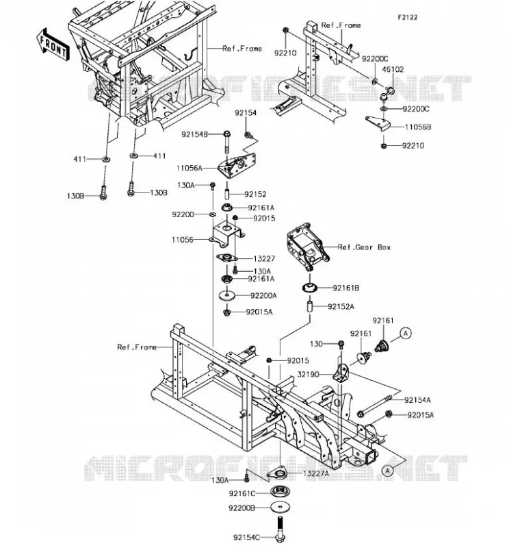 SUPPORT MOTEUR Kawasaki SSV 820 2018 MULE PRO-FXT  KAF820JJF