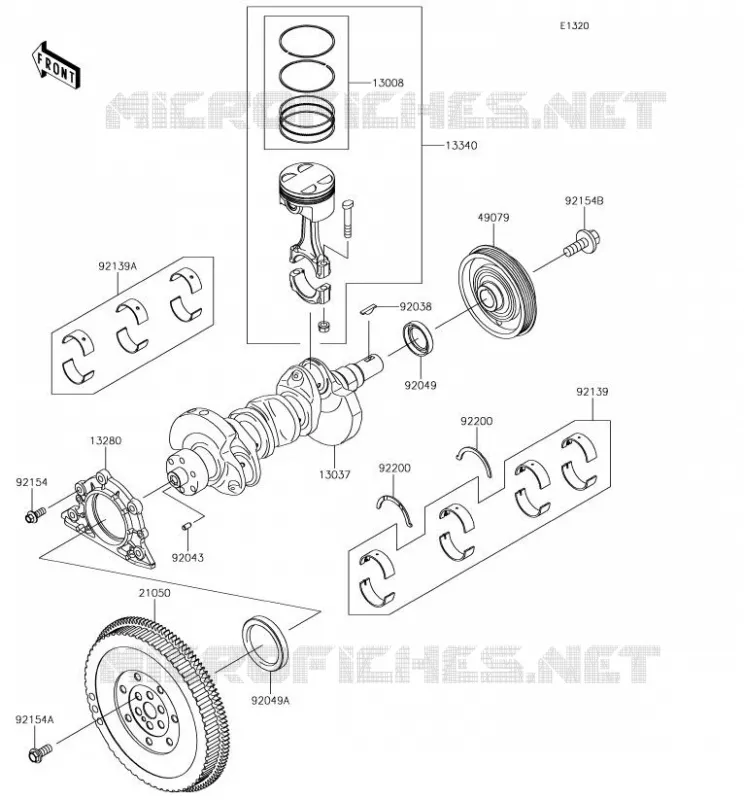 VILEBREQUIN/PISTON Kawasaki SSV 820 2018 MULE PRO-FXR  KAF820KJF