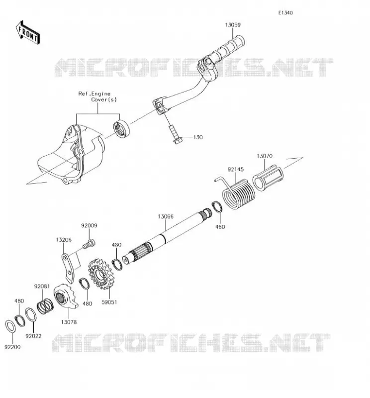 MECANISME DE KICK Kawasaki TOUT-TERRAIN 110 2018 KLX110  KLX110CJF