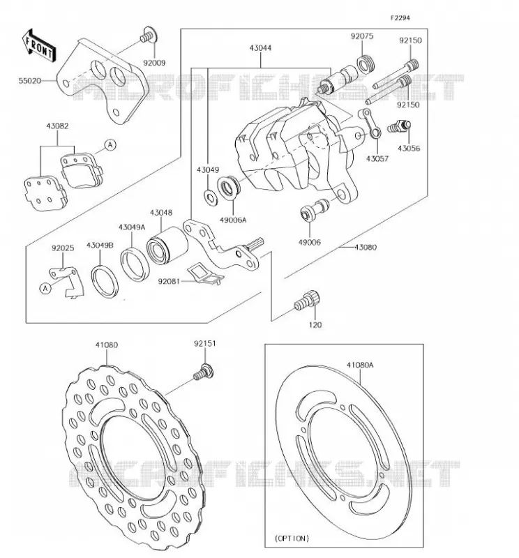 FREIN ARRIERE Kawasaki TOUT-TERRAIN 85 2018 KX85-II  KX85DJF