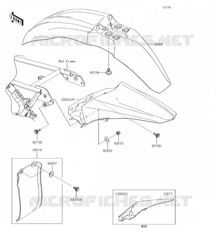GARDE BOUE Kawasaki TOUT-TERRAIN 85 2018 KX85  KX85CJF