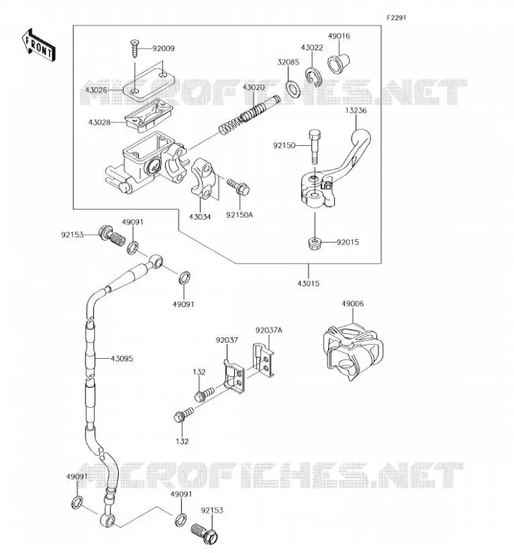 MAITRE CYLINDRE AV Kawasaki TOUT-TERRAIN 65 2018 KX65  KX65AJF