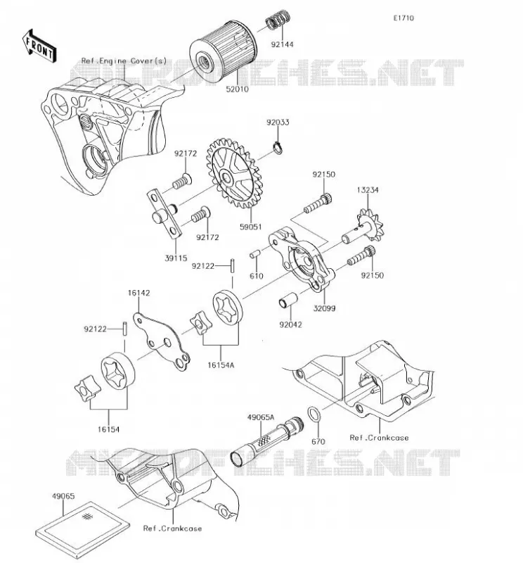 POMPE A HUILE Kawasaki TOUT-TERRAIN 250 2018 KX250F  KX252AJF