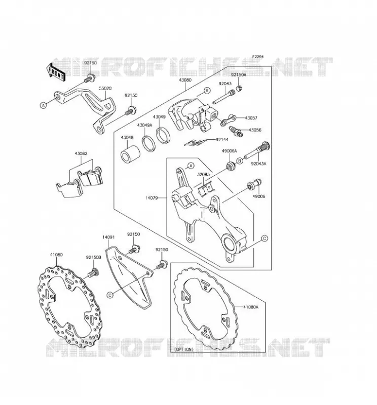 FREIN ARRIERE Kawasaki TOUT-TERRAIN 450 2015 KLX450R  KLX450AFF