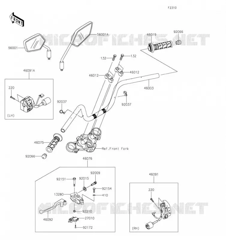 GUIDON Kawasaki MOTOS 125 2019 Z125 PRO  BR125JKF
