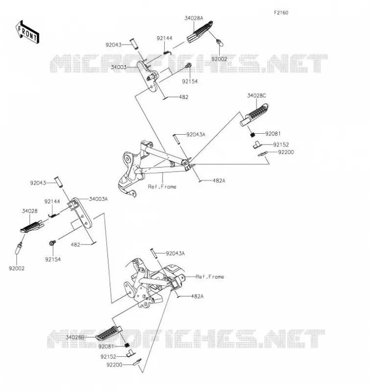REPOSE PIED Kawasaki MOTOS 125 2019 Z125 PRO  BR125JKF