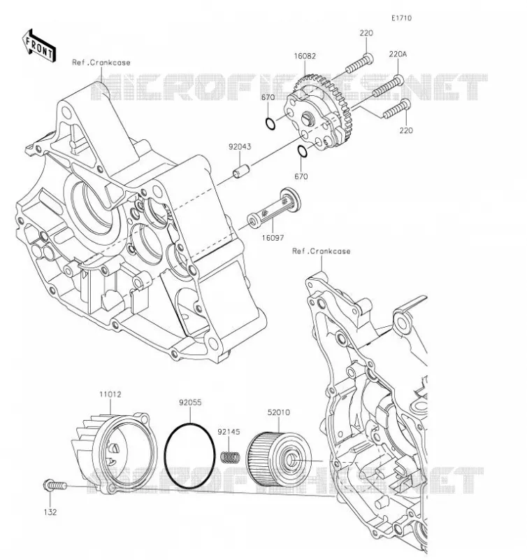 POMPE A HUILE/FILTRE &Agrave; HUILE Kawasaki MOTOS 125 2019 Z125 PRO  BR125JKF