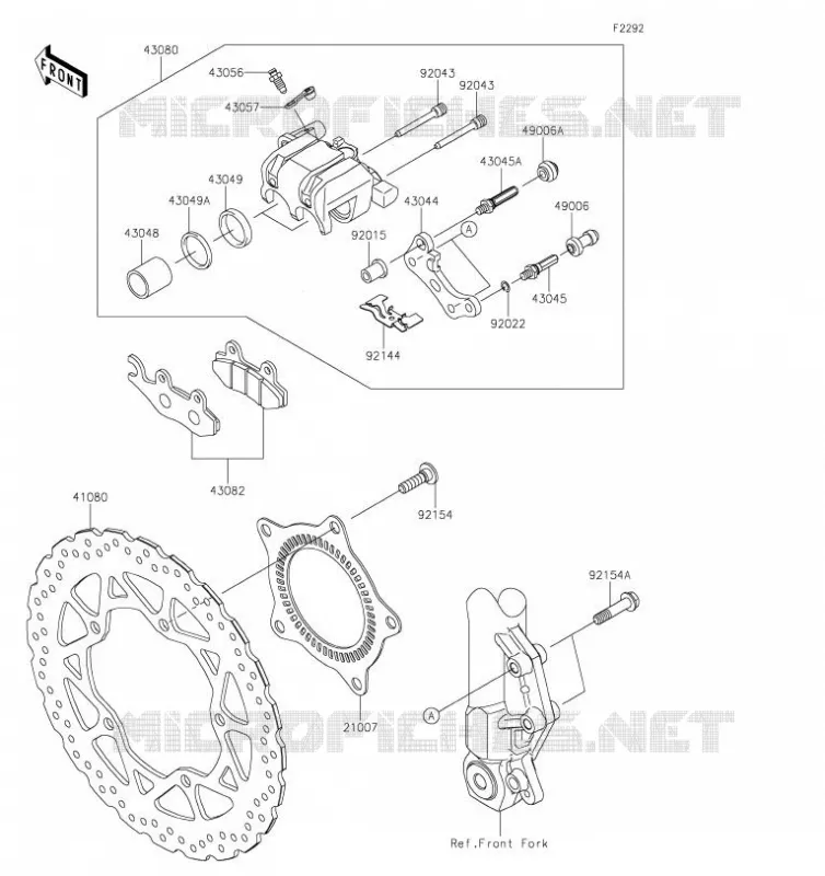 FREIN AVANT Kawasaki MOTOS 125 2019 NINJA 125  BX125AKFA