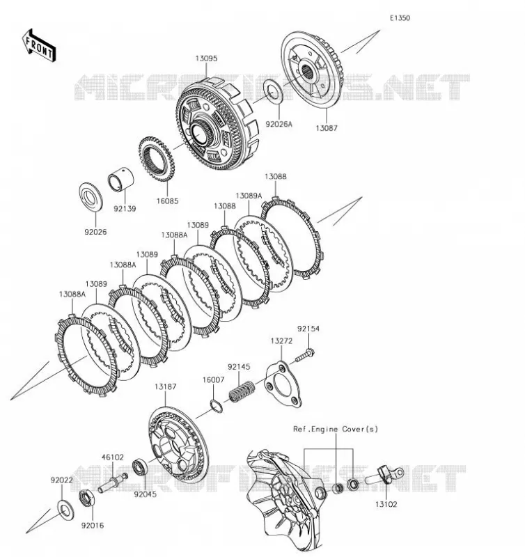 EMBRAYAGE Kawasaki MOTOS 300 2017 Z300  ER300BHF