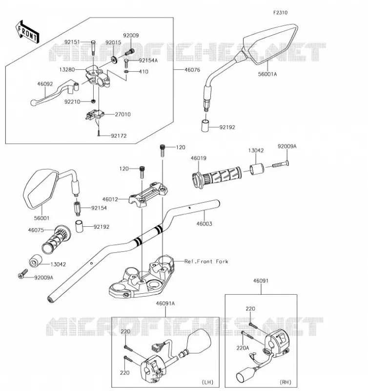 GUIDON Kawasaki MOTOS 300 2017 Z300  ER300BHF