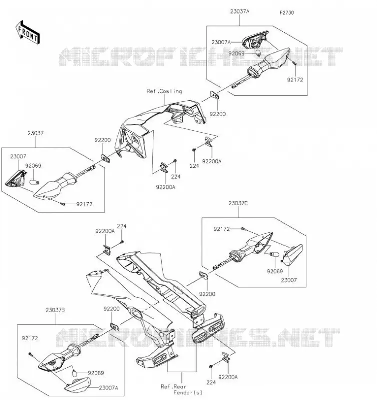 CLIGNOTANTS Kawasaki MOTOS 650 2019 Z650  ER650GKF
