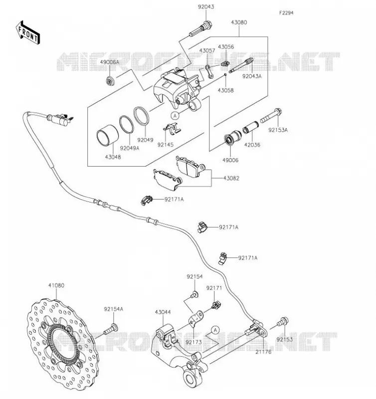 FREIN ARRIERE Kawasaki MOTOS 650 2019 Z650  ER650GKF