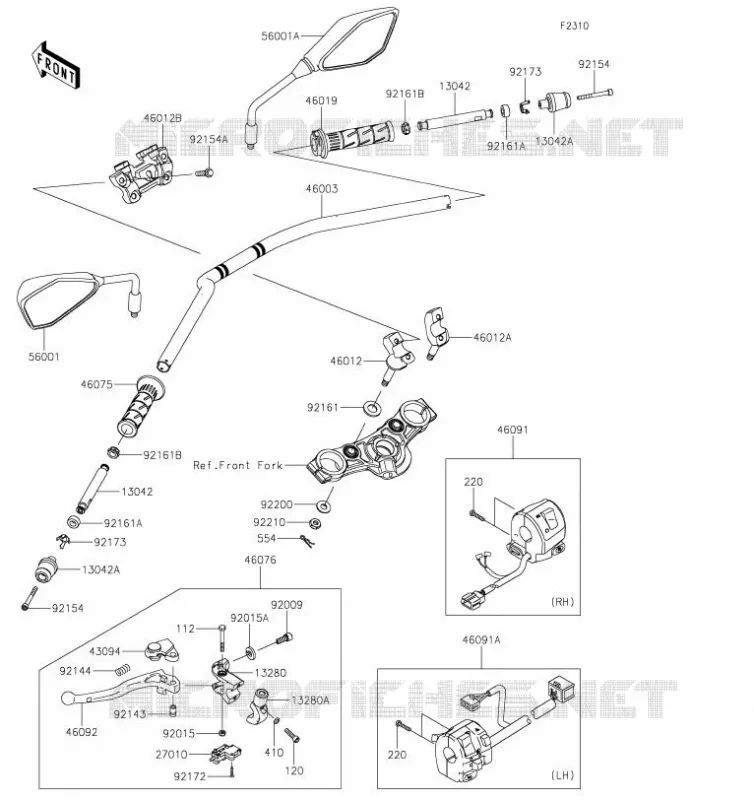 GUIDON Kawasaki MOTOS 650 2019 Z650  ER650HKF