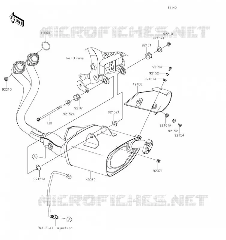 &Eacute;CHAPPEMENT Kawasaki MOTOS 650 2019 Z650  ER650HKF