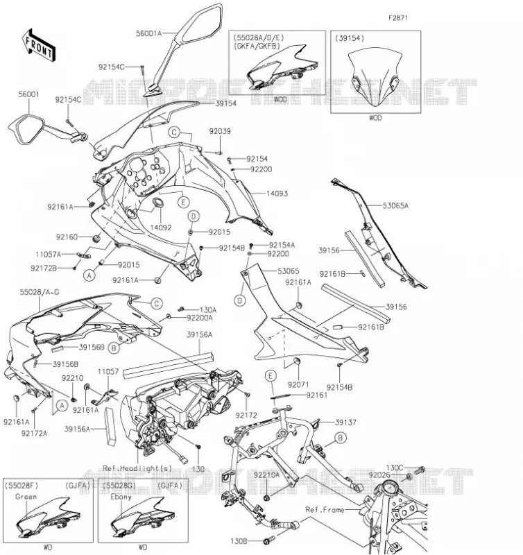 CARENAGE Kawasaki MOTOS 400 2019 NINJA 400  EX400GKF