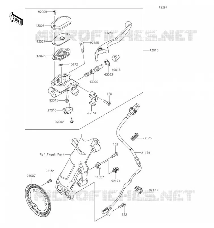 MAITRE CYLINDRE AV Kawasaki MOTOS 400 2019 NINJA 400  EX400GKF