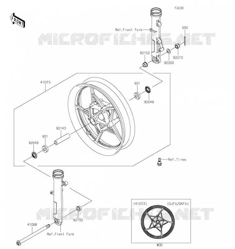 ROUE AVANT Kawasaki MOTOS 400 2019 NINJA 400  EX400GKF