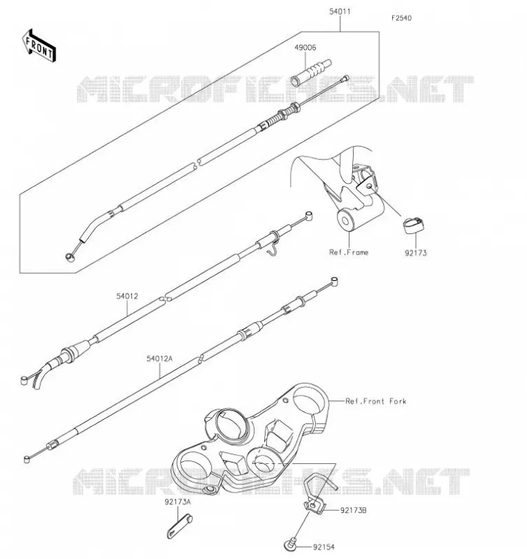 CABLES Kawasaki MOTOS 400 2019 NINJA 400  EX400GKF