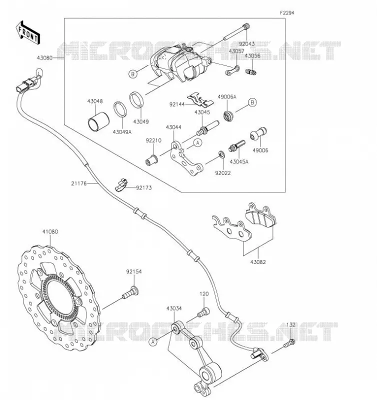 FREIN ARRIERE Kawasaki MOTOS 400 2019 NINJA 400  EX400GKF