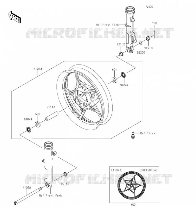 ROUE AVANT Kawasaki MOTOS 400 2019 NINJA 400  EX400GKF