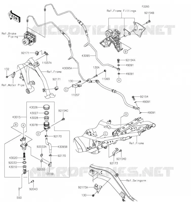 MAITRE CYLINDRE ARRI&Egrave;RE Kawasaki MOTOS 650 2019 NINJA 650  EX650KKF