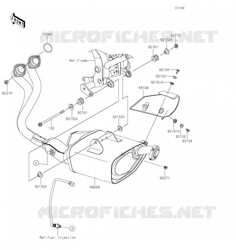 &Eacute;CHAPPEMENT Kawasaki MOTOS 650 2019 NINJA 650  EX650KKFA