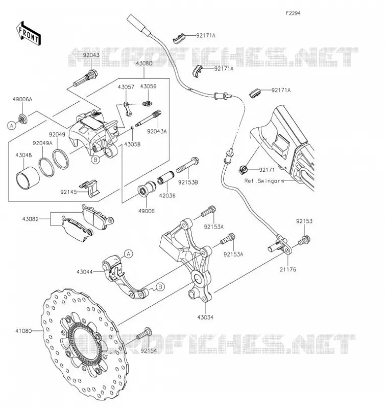 FREIN ARRIERE Kawasaki MOTOS 650 2019 VERSYS 650  KLE650FKF