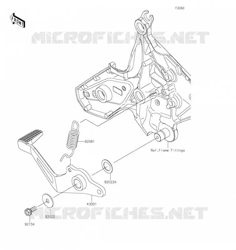 PEDALE DE FREIN Kawasaki MOTOS 650 2019 VERSYS 650  KLE650FKF