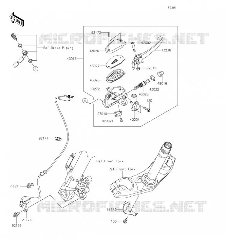 MAITRE CYLINDRE AV Kawasaki MOTOS 650 2019 VERSYS 650  KLE650FKF