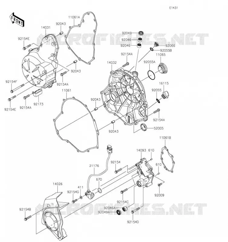 COUVERCLES MOTEUR Kawasaki MOTOS 650 2019 VERSYS 650  KLE650FKFA
