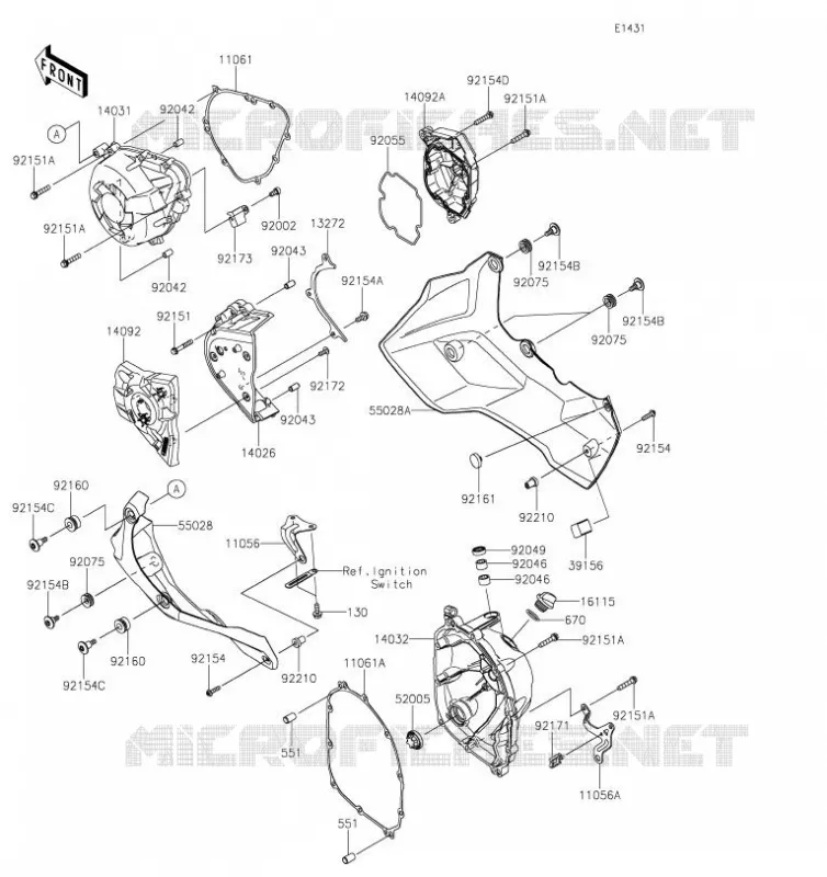 COUVERCLES MOTEUR Kawasaki MOTOS 1000 2019 VERSYS 1000  KLZ1000CKF