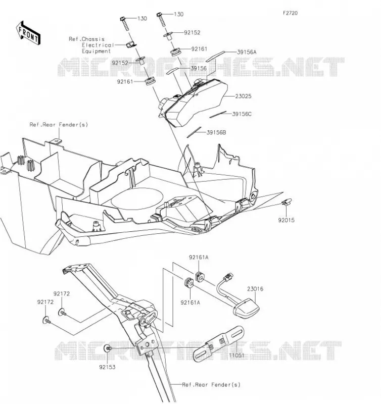 FEUX ARRI&Egrave;RE(S) Kawasaki MOTOS 1000 2019 VERSYS 1000  KLZ1000CKF