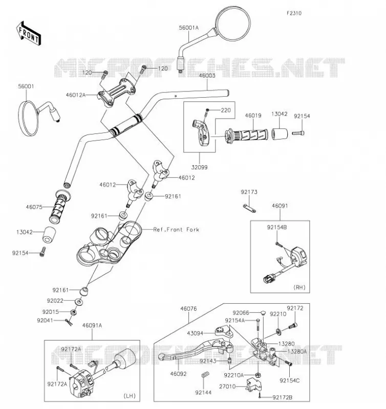 GUIDON Kawasaki MOTOS 900 2019 Z900RS CAFE  ZR900EKF